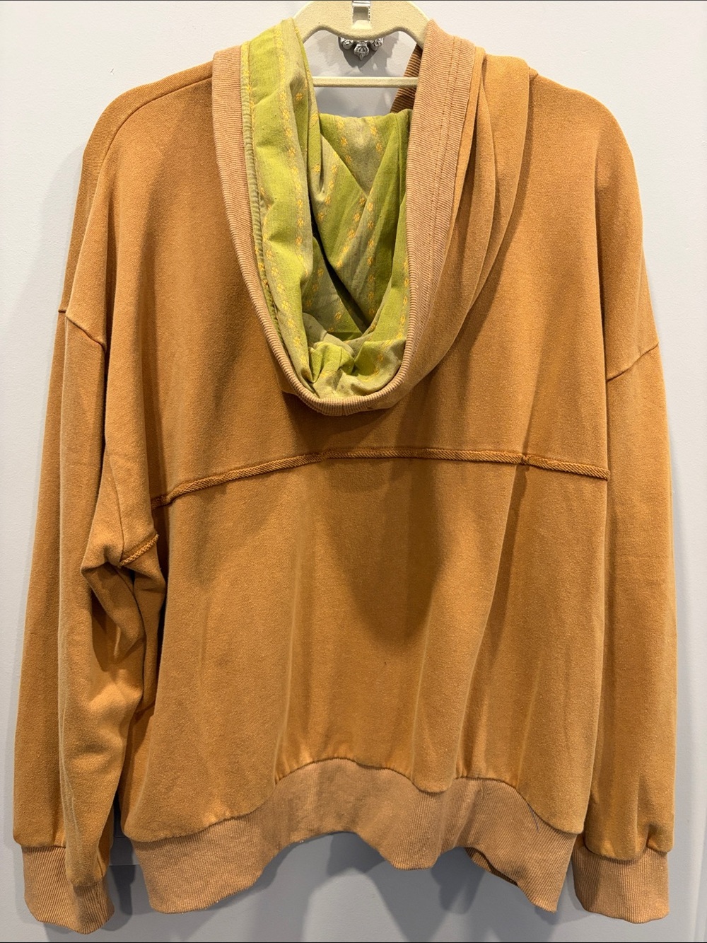 Patchwork Zip Hoodie in Camel with Multi-Color Panels - Picture 2 of 4